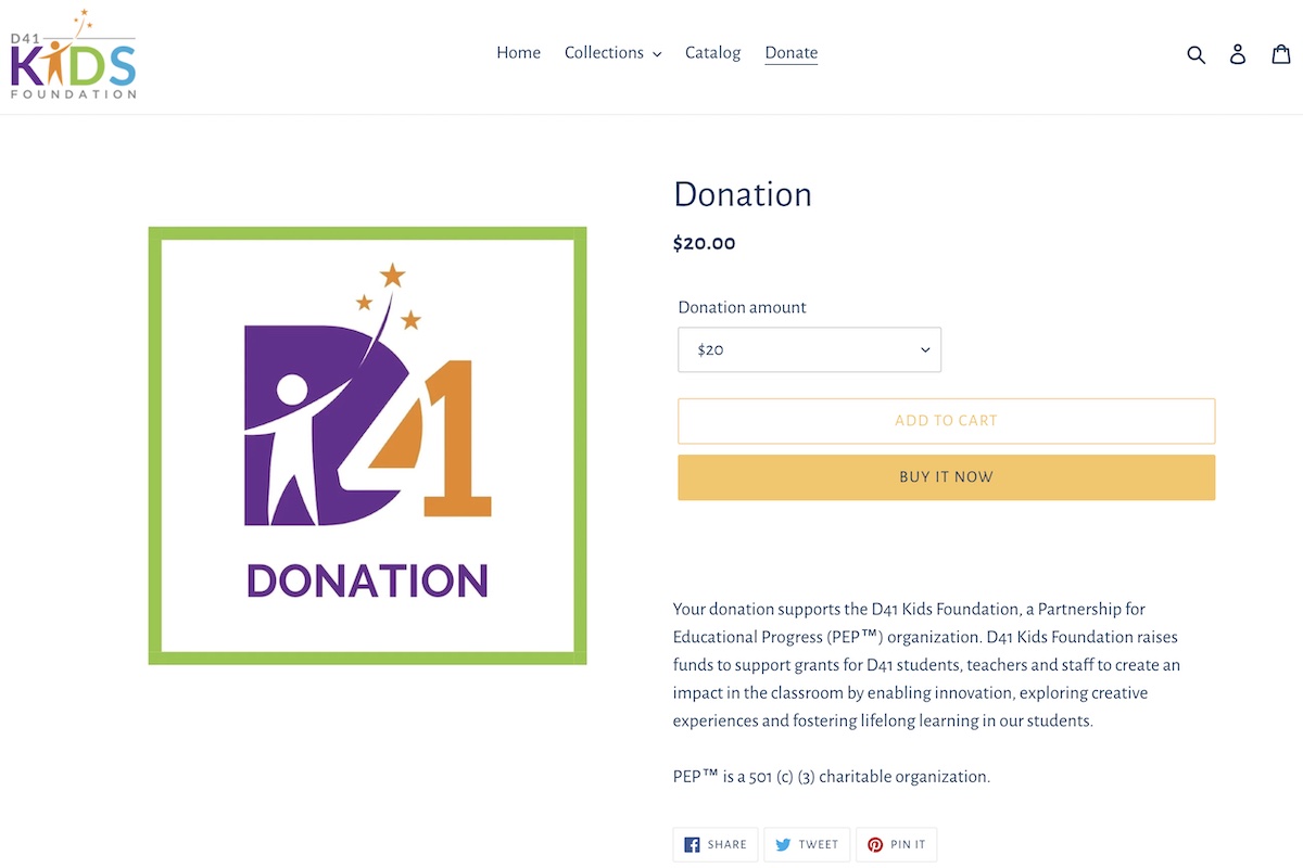 D41 Kids Donation Page